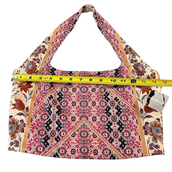 Free People Movement Womens M Hater Crop Top Cream Pink Rust Boho Print Yoga New - Picture 5 of 7